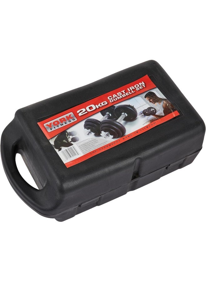 YORK York YKPD20 20 kg Painted Dumbbell Set, Dark Grey - Image 3