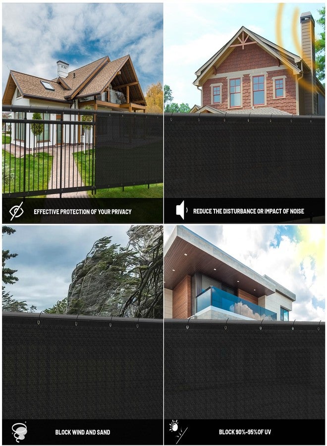 SUNNY GUARD Privacy Screen Fence 6' x 50' Black Heavy Duty Dustproof Denoise Fencing Mesh Fabric Shade Net Cover for Outdoor Wall Garden Yard Pool Deck(We Make Custom Size) - Image 4