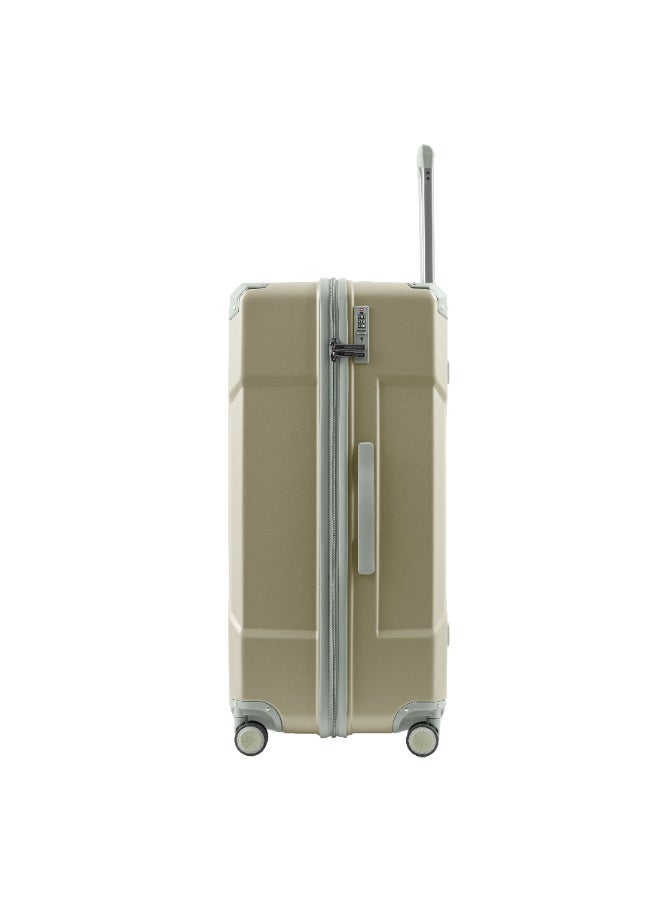 Tom Cruiser 28" Large Trunk Case – 100% Polycarbonate Max-Volume Checked Luggage with TSA Lock & 2-Year Warranty – Beige - Image 5