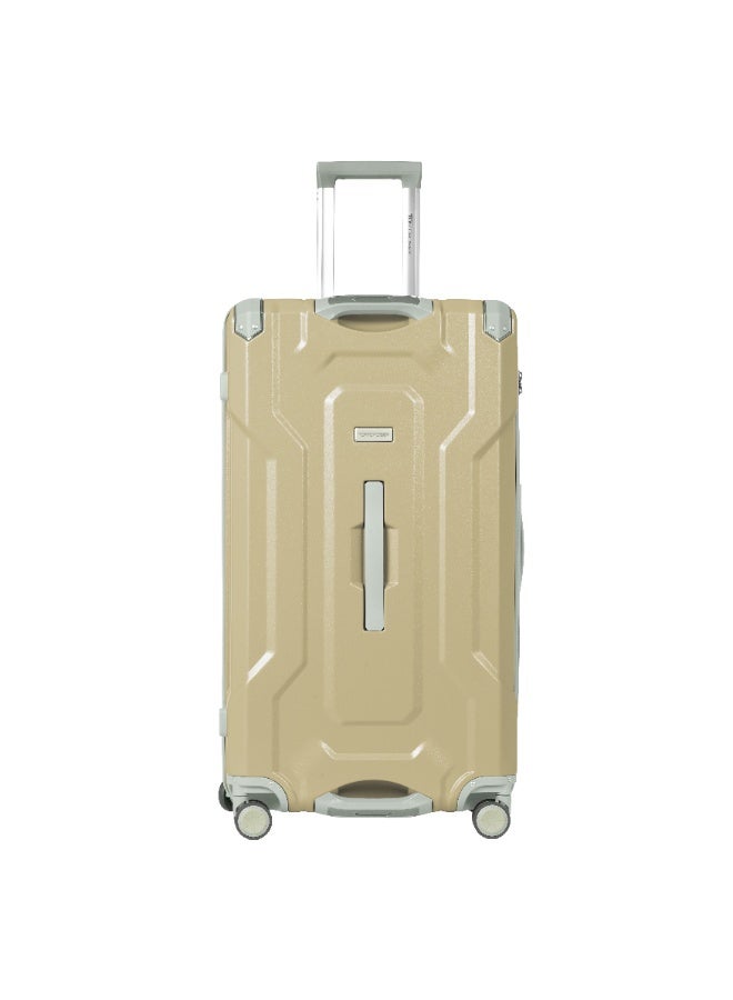 Tom Cruiser 28" Large Trunk Case – 100% Polycarbonate Max-Volume Checked Luggage with TSA Lock & 2-Year Warranty – Beige - Image 1