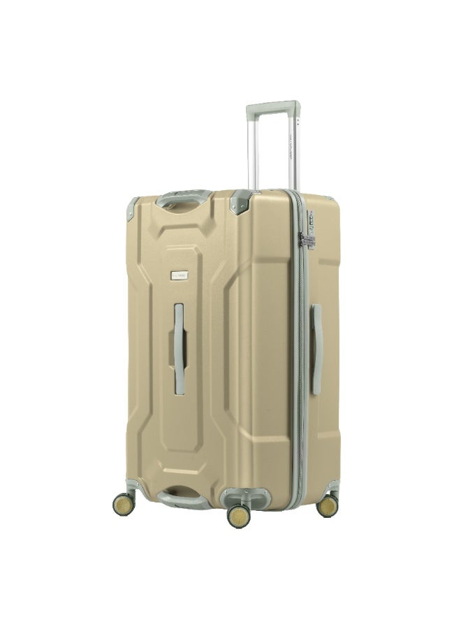 Tom Cruiser 28" Large Trunk Case – 100% Polycarbonate Max-Volume Checked Luggage with TSA Lock & 2-Year Warranty – Beige - Image 2