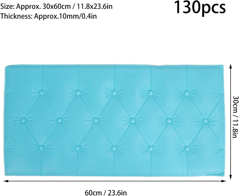 klarako 130pcs Self Adhesive Soft Pack Wall Foam Stickers, 3D Thicken Waterproof Sound Insulation Foamed Soft Package, Removable Wall Panels Decoration For Living Room Bedroom Background Wall(#1) - Image 2