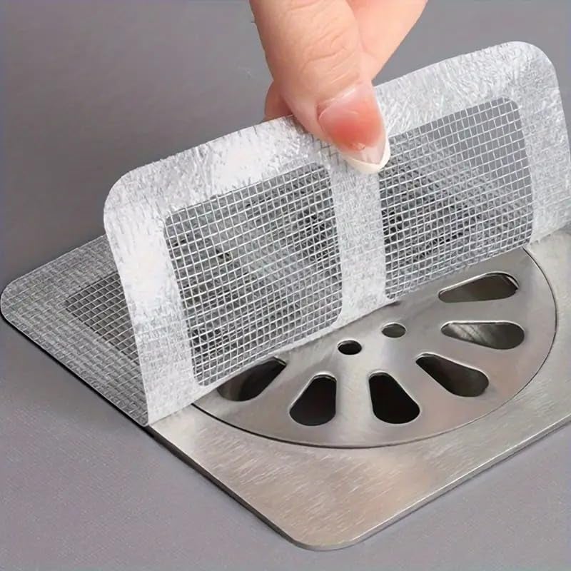MaruHub 10-Pack Disposable Drain Hair Catcher Stickers - Self-Adhesive Mesh Sink Strainers for Shower, Bathtub, Kitchen & Laundry - Anti-Clog, Insect Protection, Pet & Human Hair Stopper Filters - Image 2