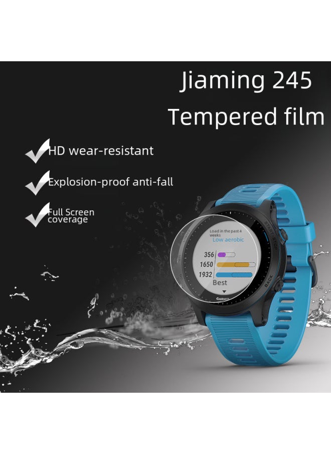 Generic - Jiamei 45nm Explosion-proof Soft Tempered Glass Screen Protector For Forerunner245/255s Watch High Definition Protective Film-Color:High-definition Anti-scratch Film Two-piece-Dimensions:Jiaming 255 - Image 1