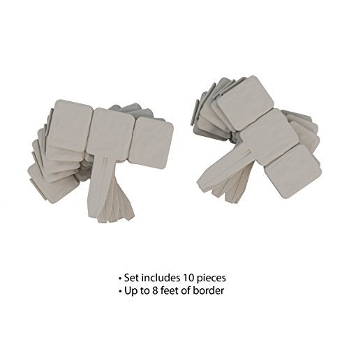 Pure Garden Garden Edging - 10-Piece Outdoor Decorative Flower Bed Border Set for Landscaping - 8-Foot Interlocking Stone Trim with Stakes by Pure Garden (Putty) - Image 4