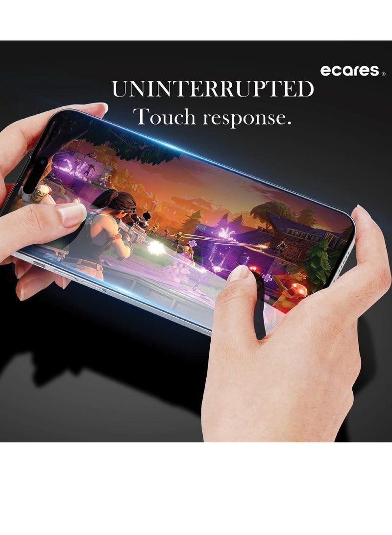 ECARES® iPhone 15 Pro Max Screen Protector, HD Clear, 9H Tempered Glass, Military Grade Protection, Scratch Resistant, Anti-Fingerprint, Full Coverage, Anti Yellowing, Bubble Free, (Pack-1) - Image 5