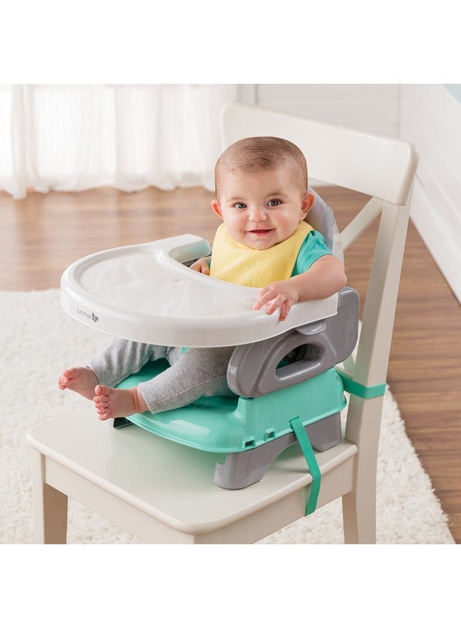 إنجنيونتي مقعد معزز قابل للطي مريح فاخر للجنسين من إنجينيويتي باي سمر مع صينية طعام، وأشرطة كرسي معززة آمنة، ووسادة مقعد قابلة للإزالة، باللون الرمادي - Image 1