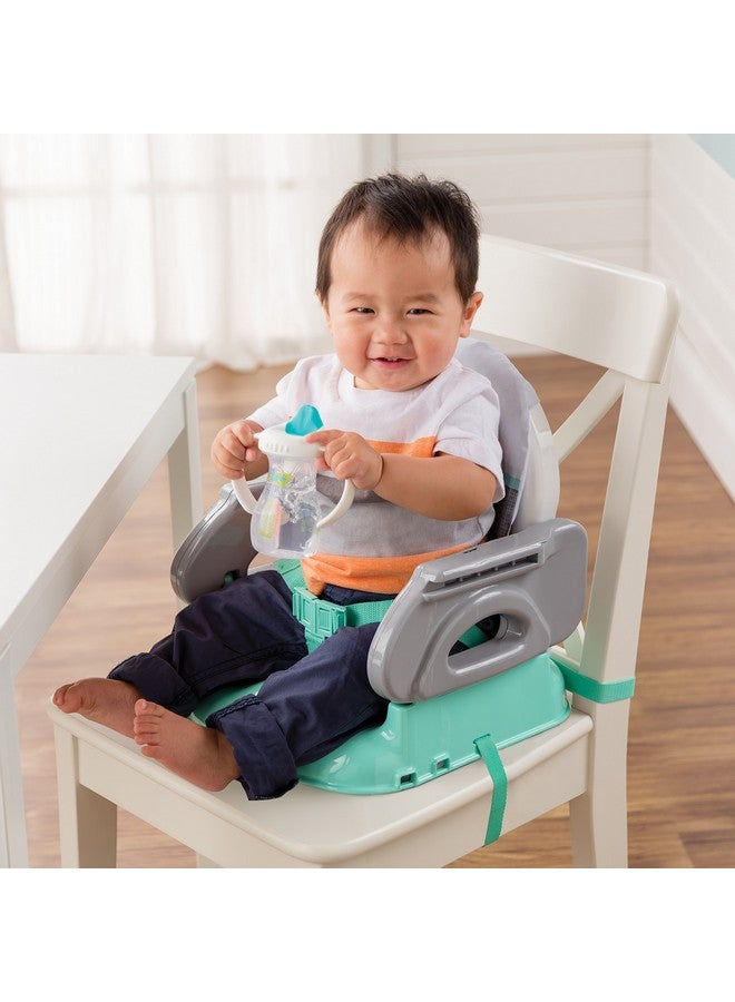 إنجنيونتي مقعد معزز قابل للطي مريح فاخر للجنسين من إنجينيويتي باي سمر مع صينية طعام، وأشرطة كرسي معززة آمنة، ووسادة مقعد قابلة للإزالة، باللون الرمادي - Image 2