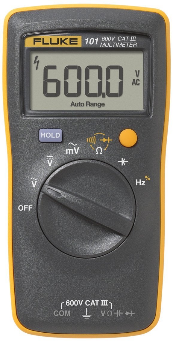 FLUKE فلوك 101 مقياس رقمي متعدد الاستخدامات 6000 عدّات مقياس فولت IP40 مقياس فولت و أوم AC/DC اختبار الاستمرارية مع جرس أداة كهربائية محمولة تختبر الأسلاك الحية - Image 5