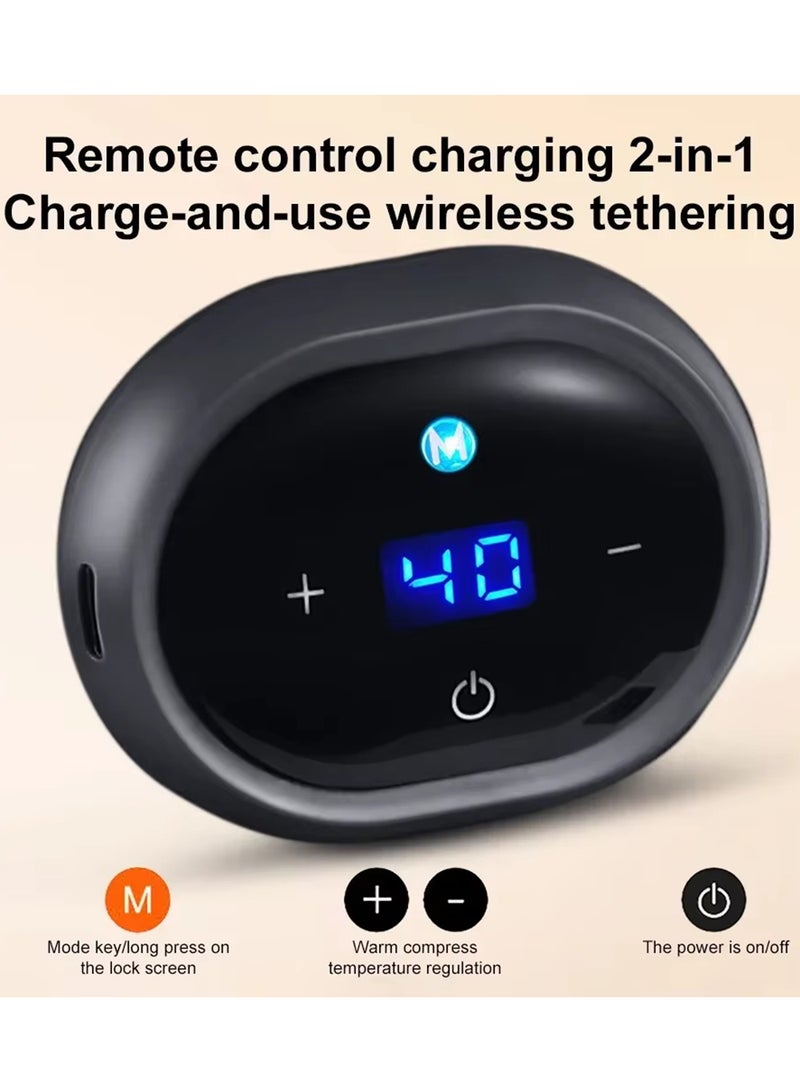EzzySo وسادة تدفئة لاسلكية حزام تدليك مدفأ متعدد الوظائف وسادة تدفئة مع وحدة تحكم LCD وسادة تدفئة كهربائية لتخفيف آلام الدورة الشهرية والخصر والظهر والتقلصات - Image 5