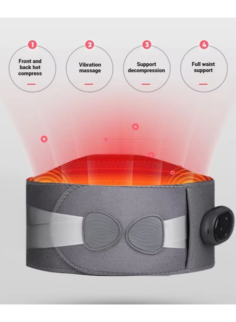 EzzySo وسادة تدفئة لاسلكية حزام تدليك مدفأ متعدد الوظائف وسادة تدفئة مع وحدة تحكم LCD وسادة تدفئة كهربائية لتخفيف آلام الدورة الشهرية والخصر والظهر والتقلصات - Image 3