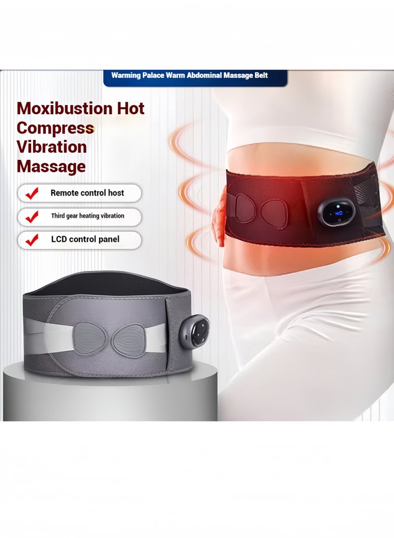 EzzySo وسادة تدفئة لاسلكية حزام تدليك مدفأ متعدد الوظائف وسادة تدفئة مع وحدة تحكم LCD وسادة تدفئة كهربائية لتخفيف آلام الدورة الشهرية والخصر والظهر والتقلصات - Image 2