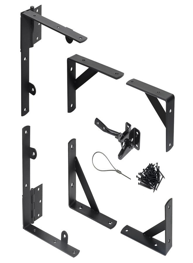 WEKIS Gate Conner Brace Brackets for Wooden Fence Gate Hardware Kit Heavy Duty Anti Sag Gate Kit with Gate Latch (Single Door Set) - Image 1
