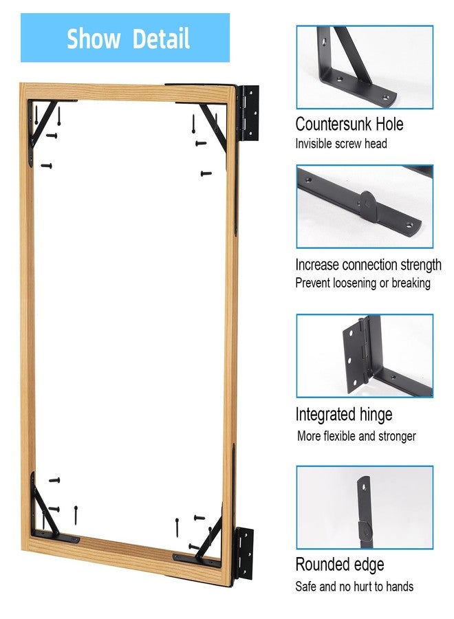 WEKIS Gate Conner Brace Brackets for Wooden Fence Gate Hardware Kit Heavy Duty Anti Sag Gate Kit with Gate Latch (Single Door Set) - Image 4