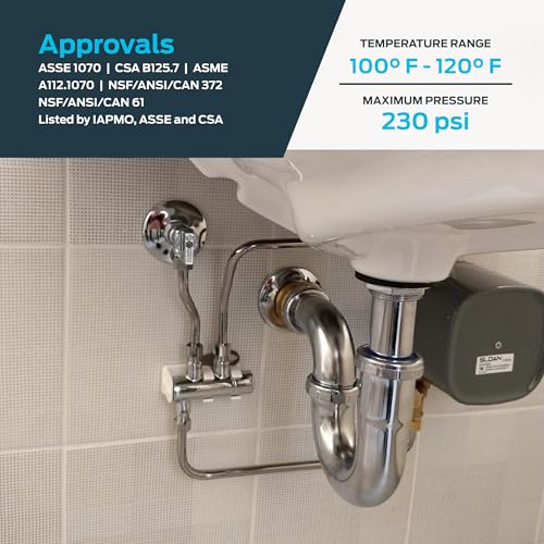 Cash Acme 3/8 Inch HG135 Thermostatic Mixing Valve with Compression Connections and Integral Checks, Brass Plumbing Fitting, 25686 - Image 4