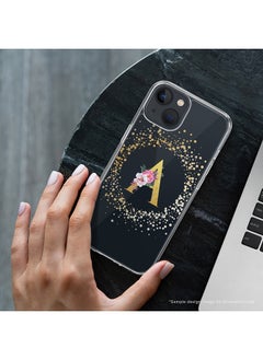 Stylizedd Classic Clear Case For iPhone 14 Pro, Hybrid Soft Case Flexible Edges Thin Cover- Custom Monogram Initial Letter Floral Pattern Alphabet - M (Black)  - Image 2