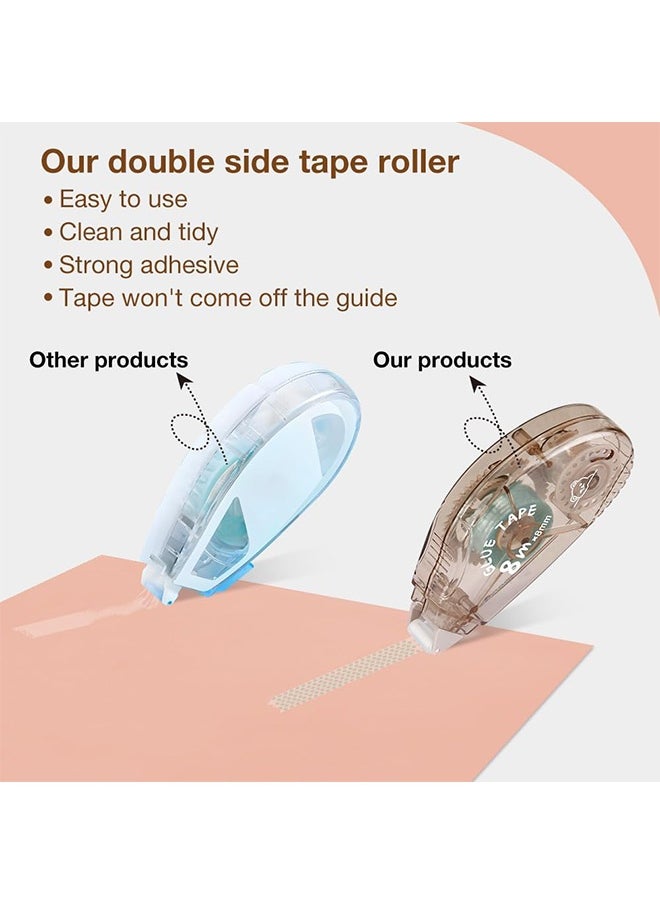 Peachjoy Double Sided Tape Roller - 4 Pack Adhesive Scrapbook Glue Tape Runner Roller for Scrapbooking, Wrapping, School Kids Paper Handicraft, Crafts Gift Wrap and Arts Projects  - Image 2