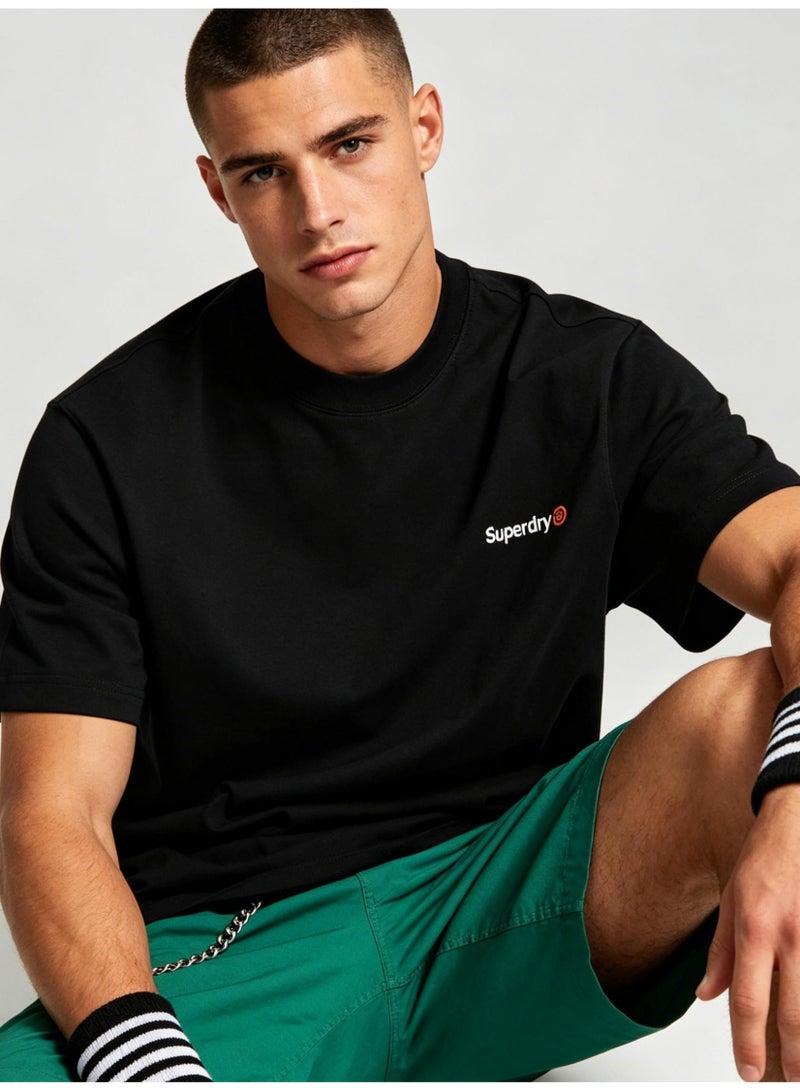 Superdry heavy 300g cotton short-sleeved T-shirts for men and women with the same simple small loose casual couple tops. - Image 1