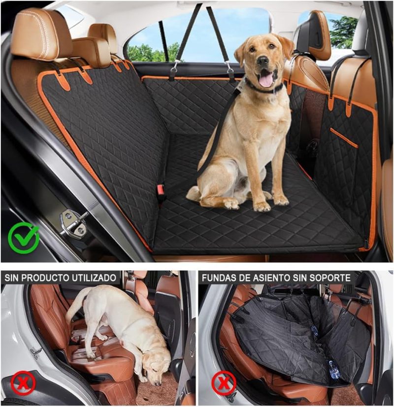 Dog Car Seat Cover: 135x146 CM Black Waterproof Polyester - Anti-Slip Scratch-Resistant Hammock Design for Pet Car Travel Home Use - Image 5