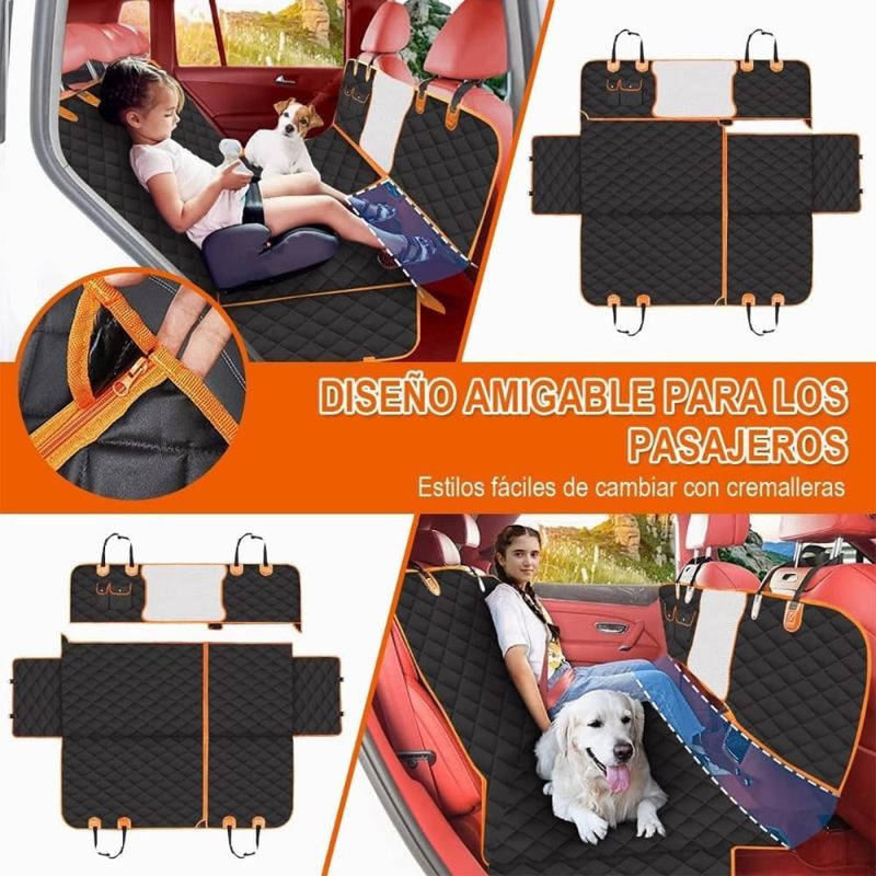 Dog Car Seat Cover: 135x146 CM Black Waterproof Polyester - Anti-Slip Scratch-Resistant Hammock Design for Pet Car Travel Home Use - Image 3