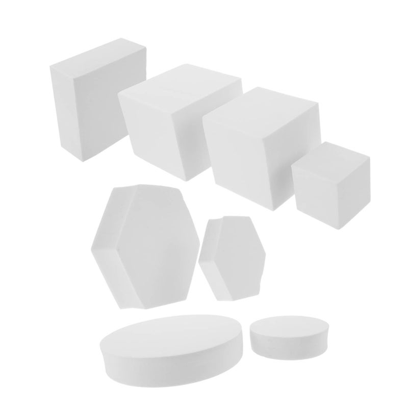 8 Pieces White Geometric Photography Props Three Dimensional Foam Cubes For Home Decor Crafts Jewelry Food Photoshoots Decorative Handcrafted Ornaments - Image 2