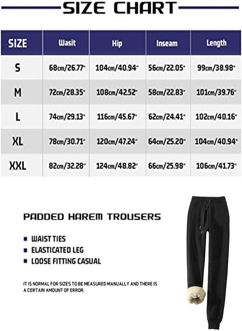 GGOOT Sherpa Lined Sweatpants, Women's Fleece Lined Joggers Thermal Sweatpants Warm Winter Sherpa Trousers with Drawstring for Women Winter, Fleece Jogger, Athletic Sweatpants Warm Track Pants  - Image 4