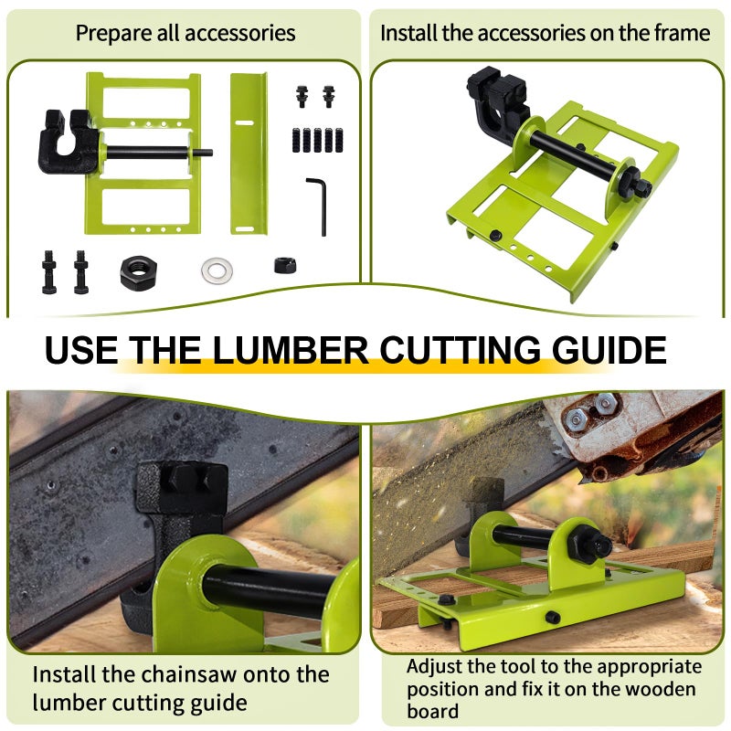Zihvfzu Vertical Portable Chainsaw Wood Cutting Tool, Lumber Cutting Guide for Cutting Wooden Boards and Wood in Sawmill Factories - Image 4