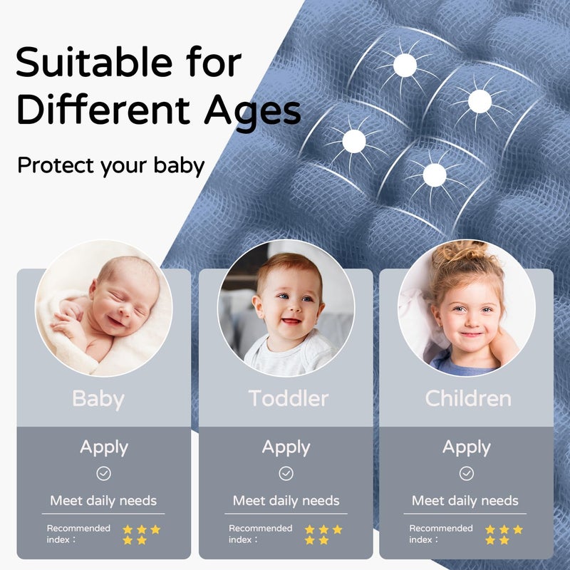 Yoofoss Hooded Baby Towels for Newborn 100% Muslin Cotton Baby Bath Towel with Hood for Babies, Infant, Toddler and Kids, Large 32x32Inch, Soft and Absorbent Newborn Essential,Dark Blue - Image 5