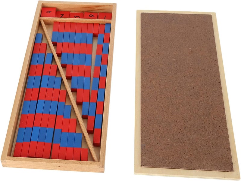 Numerical Rods, Wooden Math Learning Rods Including Red Blocks and, Counting Sticks for Children with Storage Box for Toddlers 3 to 6 Years Old - Image 1