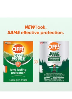 OFF! OFF! Deep Woods Mosquito and Insect Repellent Wipes, Long lasting, 12 Individually Wrapped Wipes  - Image 2