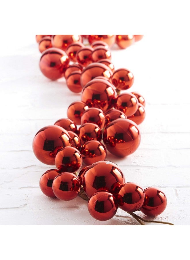 RAZ Imports RAZ Imports - 4' Red Plastic Christmas Ball Garland  - Image 1