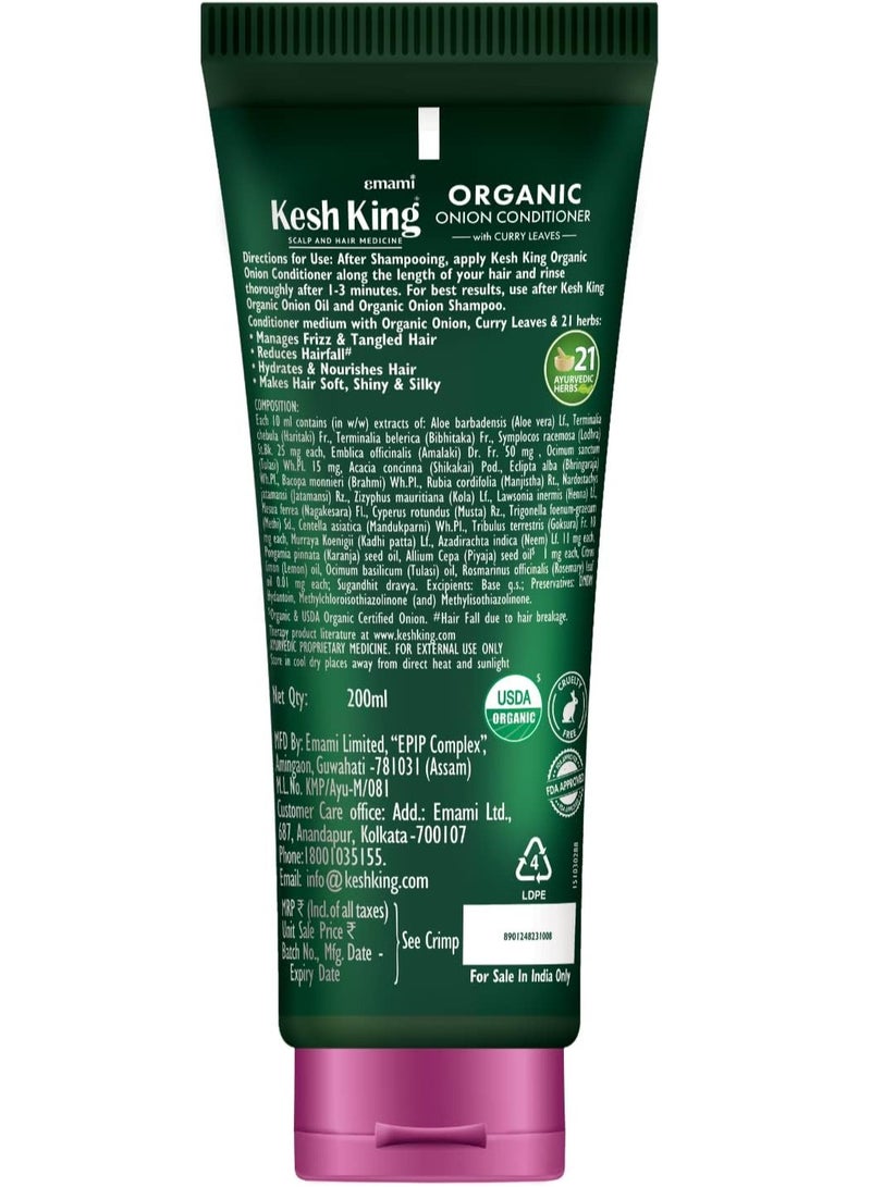 Kesh King Organic Onion Conditioner with Curry Leaves for hydrated and nourished hair 200ml - Image 3