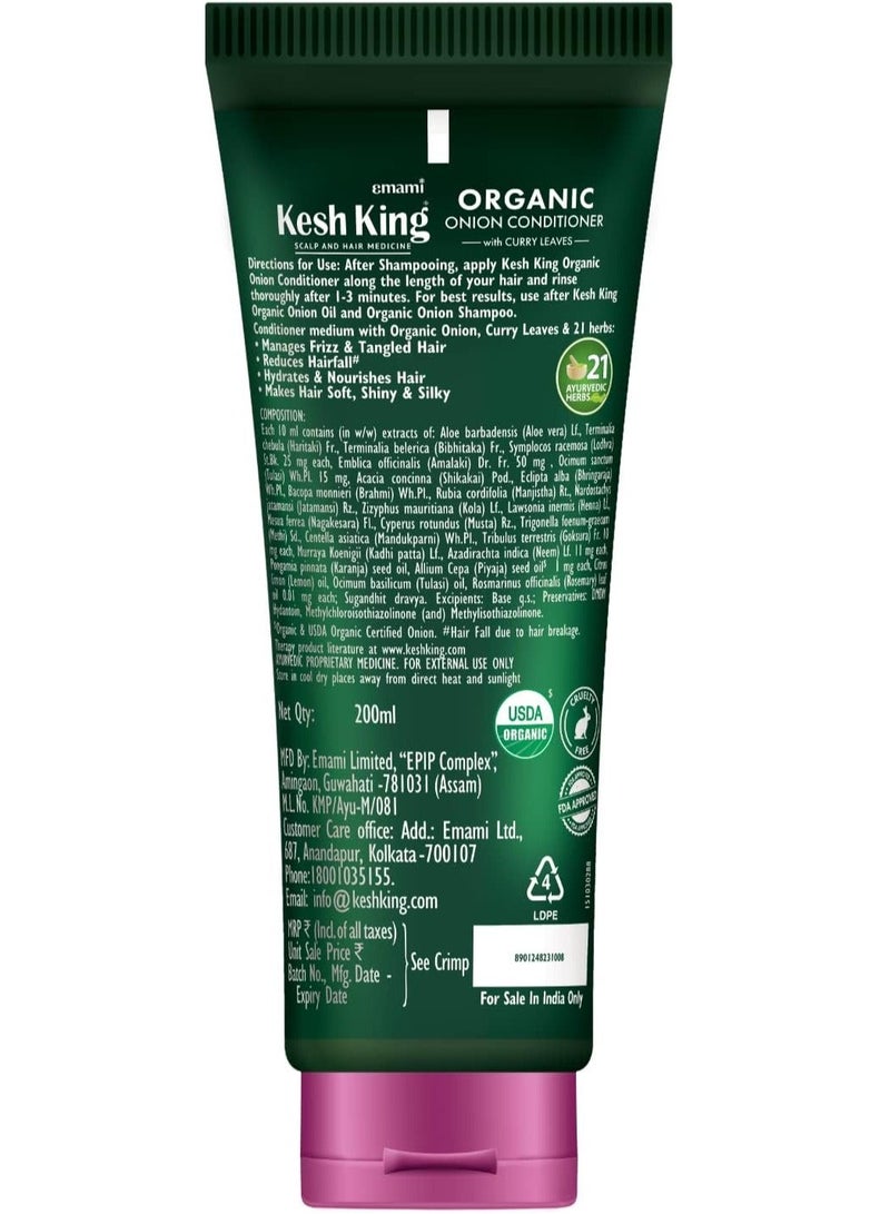 Kesh King Organic Onion Conditioner with Curry Leaves for hydrated and nourished hair 200ml - Image 2