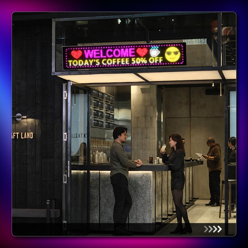GOTUS Large Programmable LED Sign, P5 Resolution Indoor Store LED Sign, Bluetooth APP, for Business Retail Shop Window Display (32"x 6") - Image 2