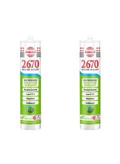 Asmaco 2670 Silicone Sealant - White - 280 Ml - Set of 02