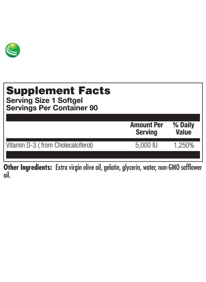 Nutra Biogenesis Vitamin D 5000 - Vitamin D3 5000 IU Softgel Capsules for Men and Women, VIT D Supplement for Immune Support, Healthy Teeth & Bone Health - 90 Softgels - Image 5