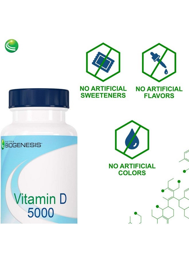 Nutra Biogenesis Vitamin D 5000 - Vitamin D3 5000 IU Softgel Capsules for Men and Women, VIT D Supplement for Immune Support, Healthy Teeth & Bone Health - 90 Softgels - Image 4