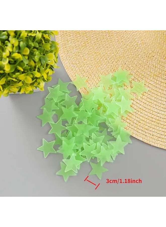 Glow In The Dark Stars Wall Stickers 100pcs Mix Color Luminous For Bedroom - Image 4