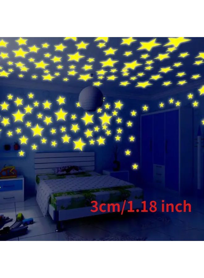 Glow In The Dark Stars Wall Stickers 100pcs Mix Color Luminous For Bedroom - Image 3