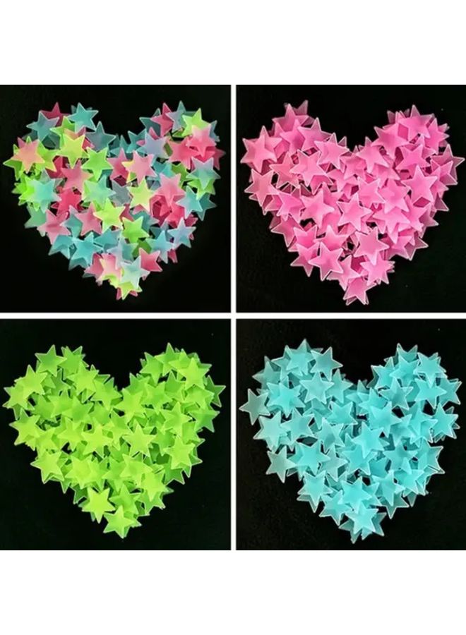 Glow In The Dark Stars Wall Stickers 100pcs Mix Color Luminous For Bedroom - Image 5