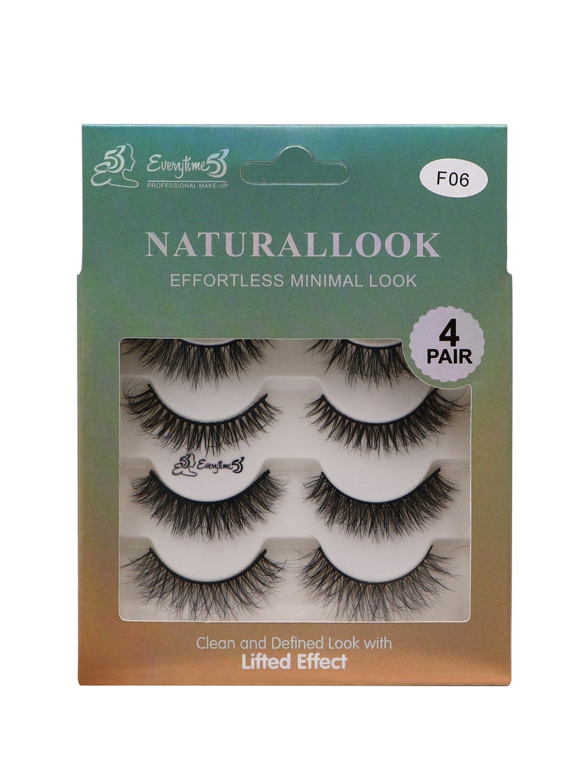 Everytime53 Everytime53 Women's 4 Pair Natural Look Eye Lashes - F06  - Image 1