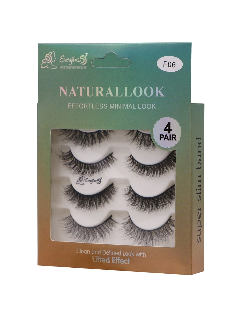 Everytime53 Everytime53 Women's 4 Pair Natural Look Eye Lashes - F06  - Image 2