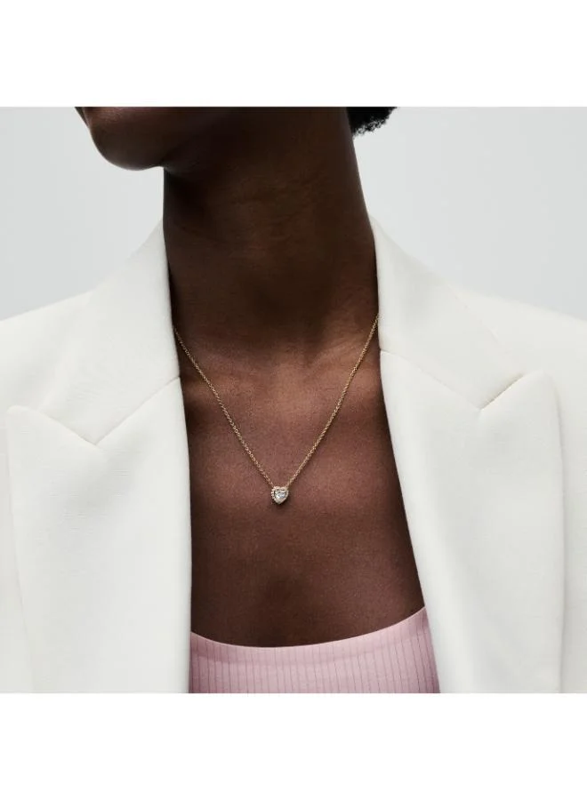 PANDORA Clear Sparkling Heart Collier Necklace for Women | Best Price UAE
