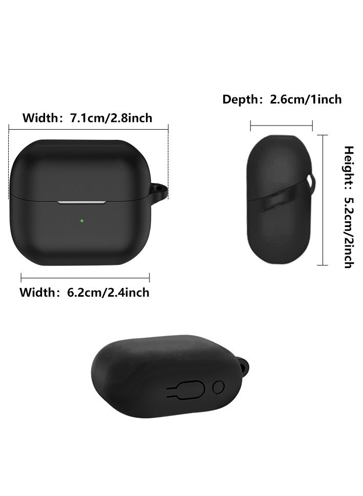 Alyashmac For Samsung Galaxy Buds 3 /Buds 3Pro Case with Cleaning Kit, Soft Silicone Protective Case with Security Clip (Black) - Image 5