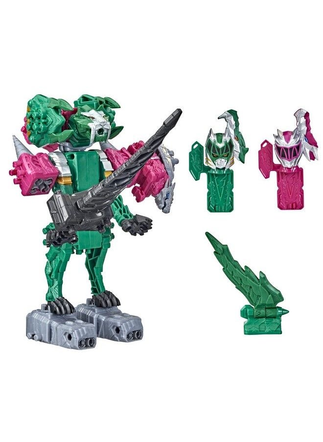 POWER RANGERS - Dino Fury Pink Ankylo Hammer And Green Tiger Claw Zord Toys For Kids Ages 4 And Up Zord Link Mixandmatch Custom Build System - Image 1