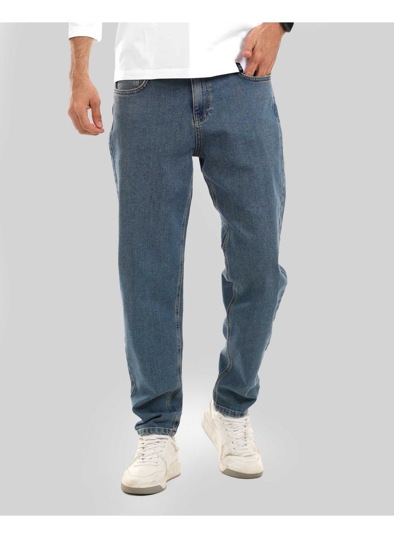 دوت بنطلون جينز أساسي بقصّة مريحة - Image 1