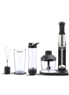 Grimmen 1200W Hand Blender Set - Includes 800ml Beaker, 500ml Chopper, Single Whisk, Sport Blender, and Storage Bracket - Versatile Blending, Chopping, and Mixing Tool with Advanced Ergonomic Handle  - Image 1