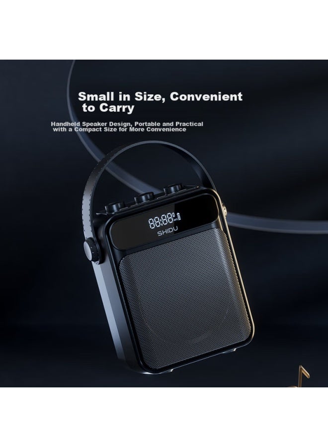 SHIDU S95 Square Dance Bluetooth Speaker, Home Small Portable High-volume Outdoor Karaoke Speaker, Classic Black Microphone Version - Image 3