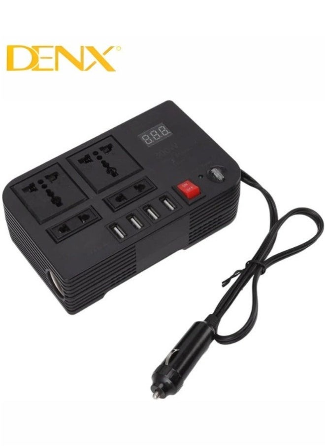 Denx Car Power Inverter, 12V to 220V High Frequency Modified Sine Wave Inverter 300W Multi-Port  - Image 3