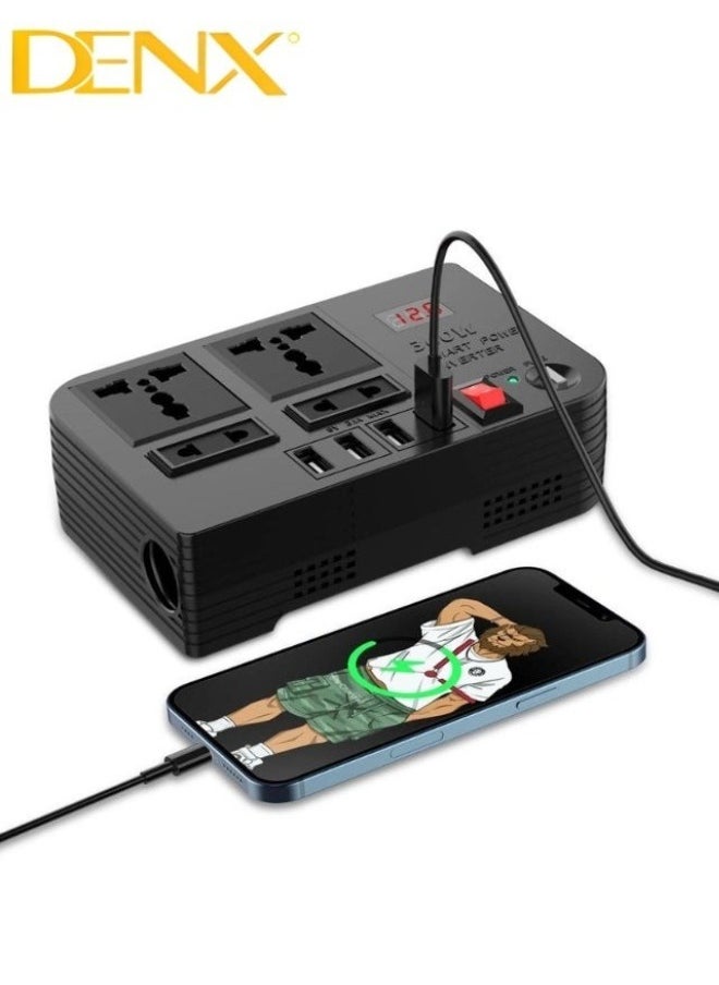 Denx Car Power Inverter, 12V to 220V High Frequency Modified Sine Wave Inverter 300W Multi-Port  - Image 4